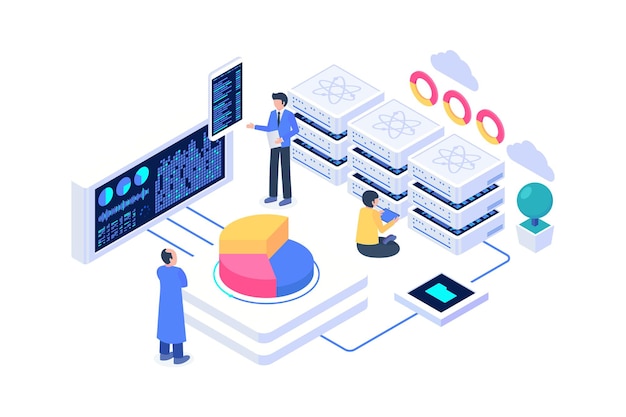 Isometric data visualization concept