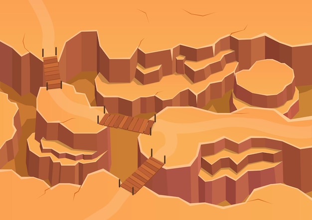 Vector isometric desert with mount