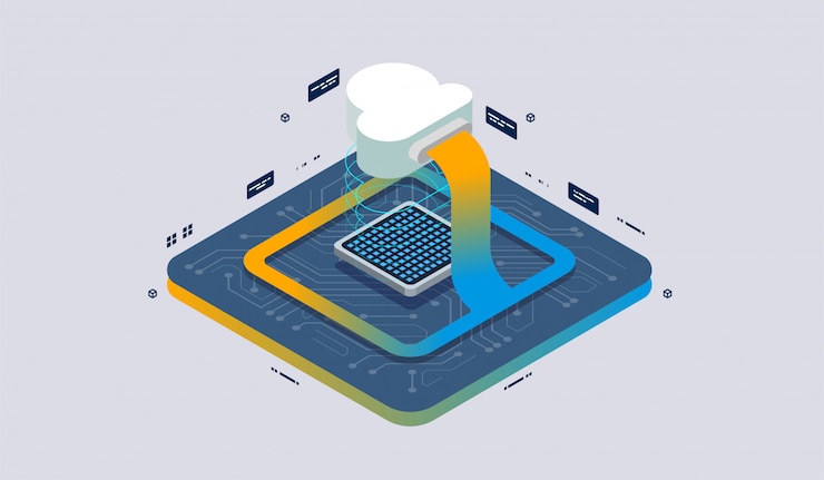 Vector isometric design concept virtual reality and augmented reality.