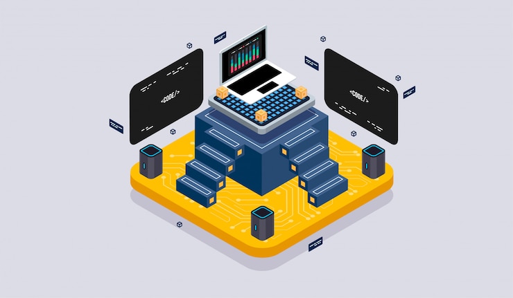 Vector isometric design concept virtual reality and augmented reality.