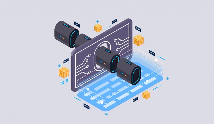Vector isometric design concept virtual reality and augmented reality.
