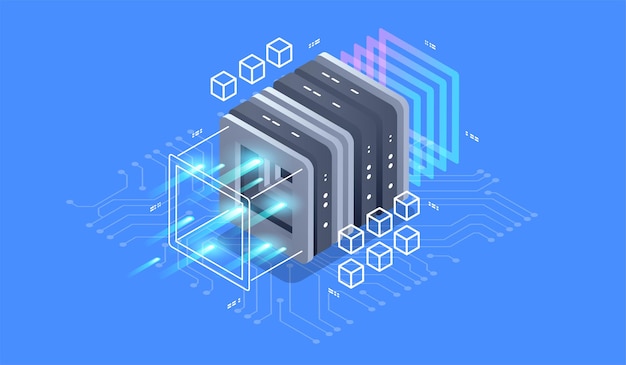 isometric design concept virtual reality and augmented reality.
