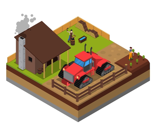 Isometric design of industrial agriculture on the farm