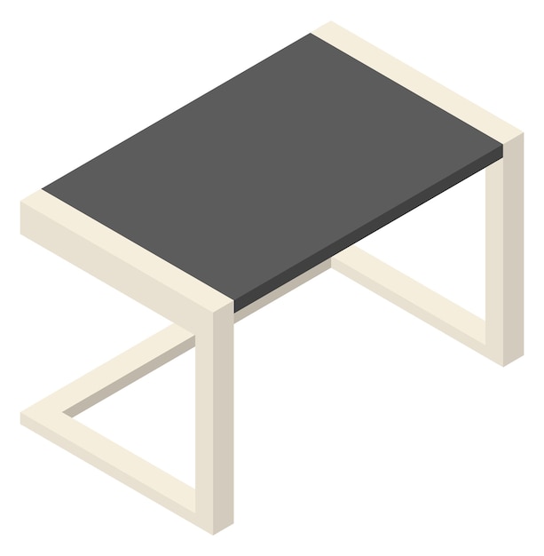 Vector isometric desk black office workspace table icon