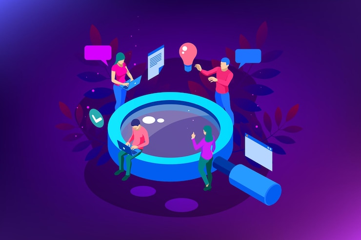 Vector isometric digital marketing strategy web banner concept. analysis data cloud and investment landing page. media technology.