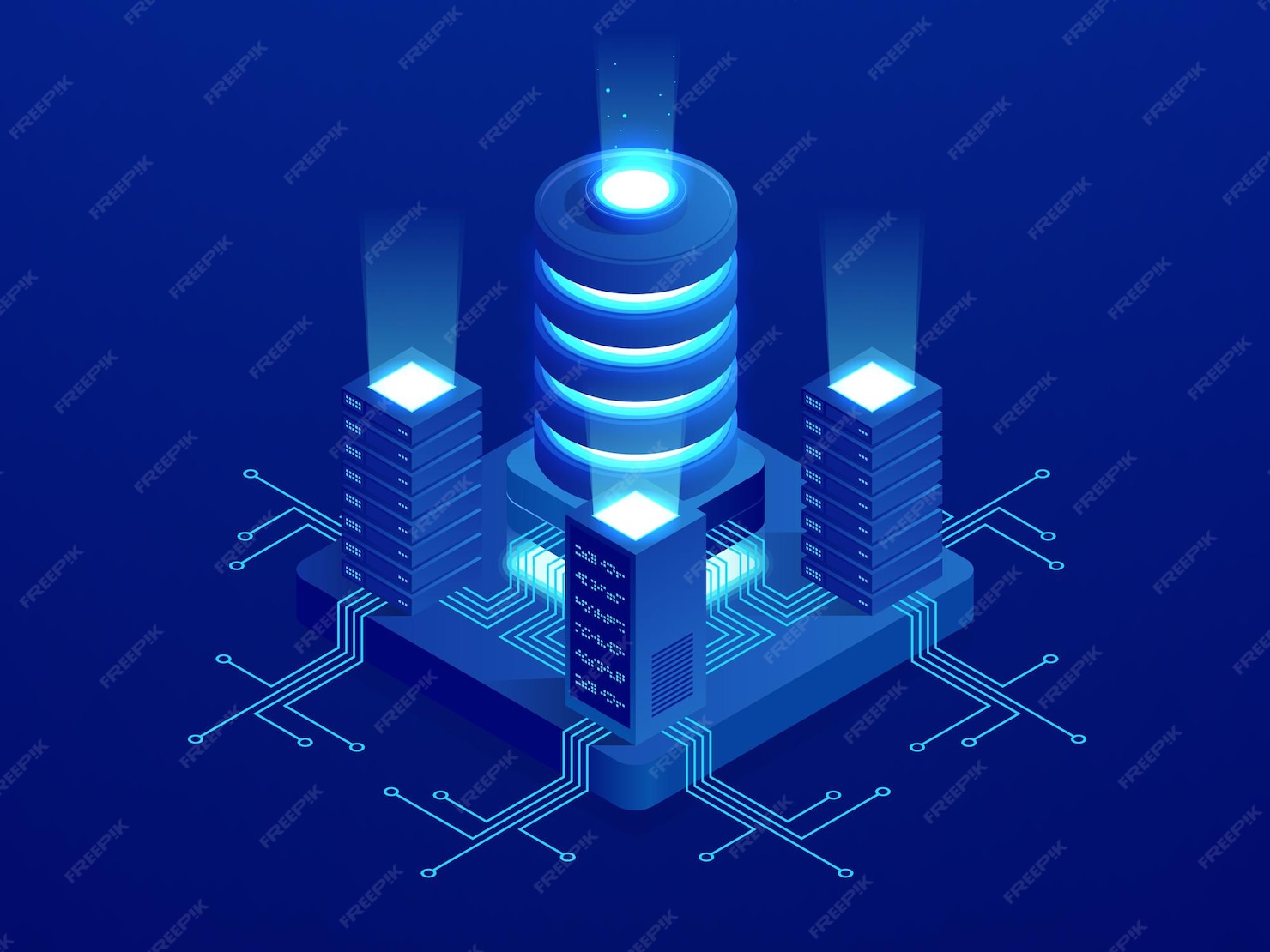 Premium Vector | Isometric digital technology web banner. big data ...