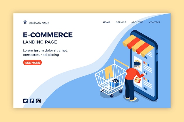 Isometric e-commerce landing page