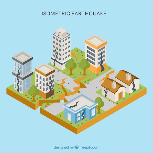 Disegno isometrico del terremoto