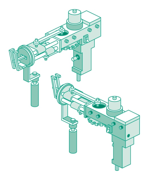 Isometric Electric Tufting Gun Tool for Create Cut Pile Carpet Outline Object