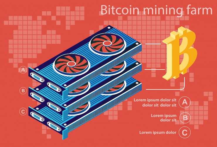 Vector isometric electronic bitcoin