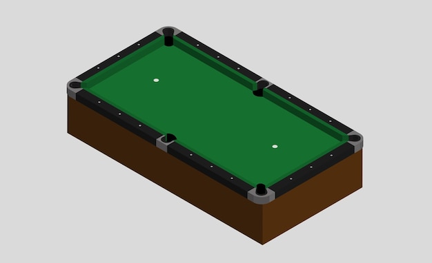 Vettore isometrica piscina vuota tavolo da biliardo disegno vettoriale