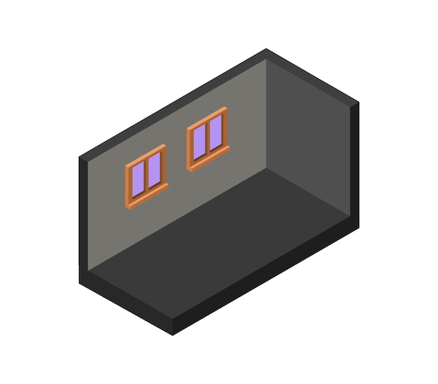 Isometric empty room