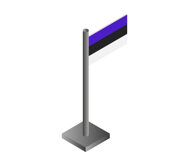 Isometric estonia flag