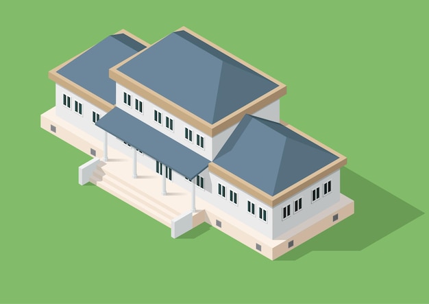 Isometric european style house