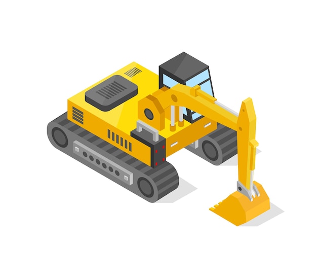 Vector isometric excavator