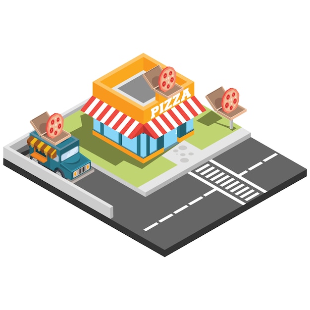 Isometric fast food places