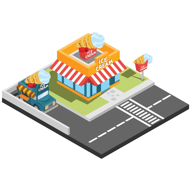 isometric fast food places