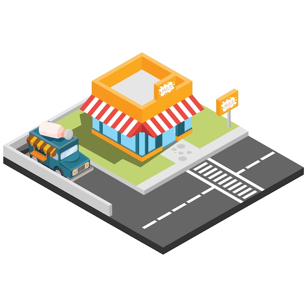 Isometric fast food places