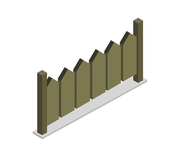 Vector isometric fence