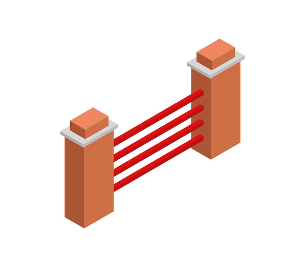 Vettore recinzione isometrica