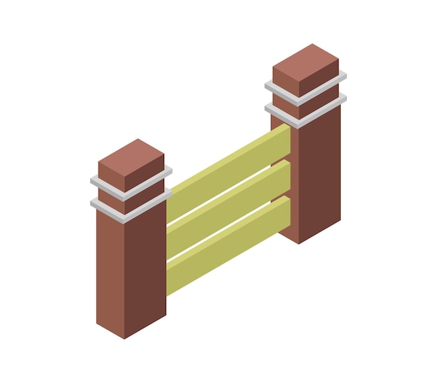 Vector isometric fence