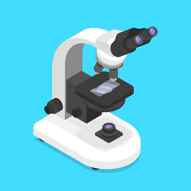 Vector isometric flat vector concept of a isolated microscope.