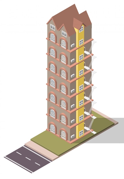 Vettore isometric flats apartment