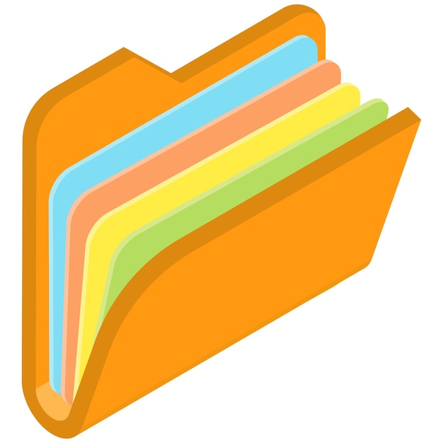 Isometric folder with documents