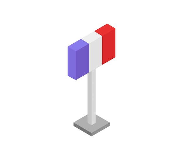 Isometric france flag