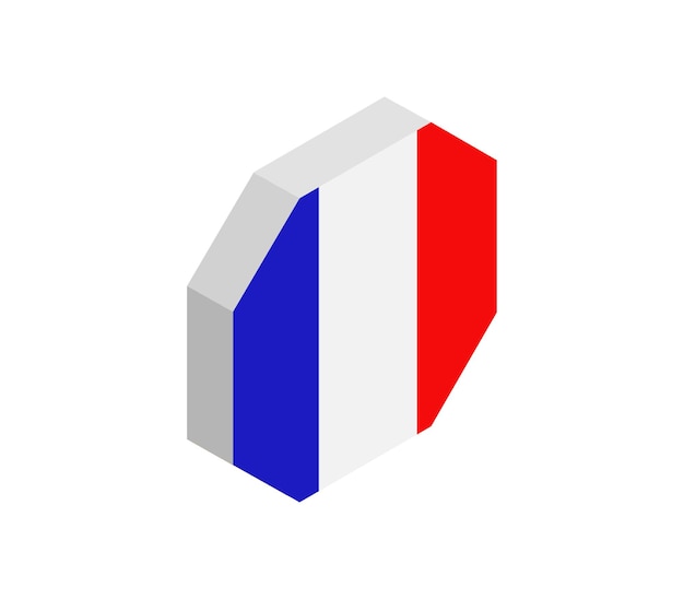 Isometric france flag