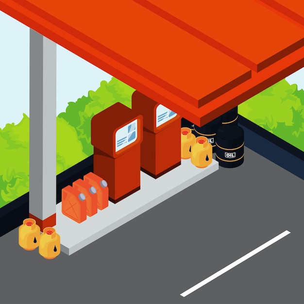 Isometric fuel station