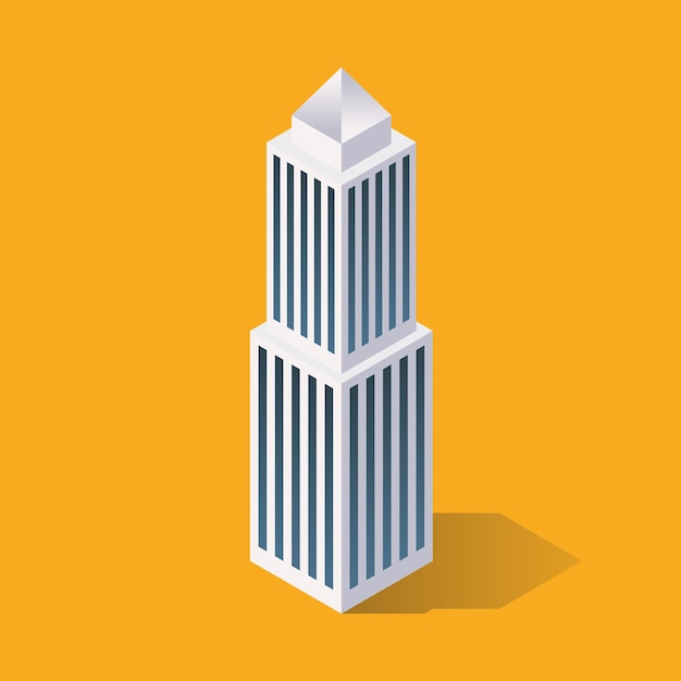 Isometric Futuristic Building. Vector illustration