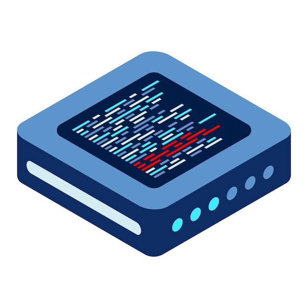 Isometric futuristic server Isometric database or data center Abstract blockchain Computer storage Cloud storage Isometric technology