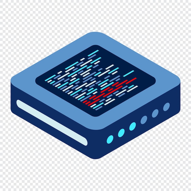 Isometric futuristic server Isometric database or data center Abstract blockchain Computer storage Cloud storage Isometric technology