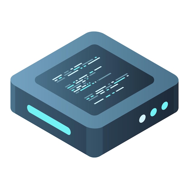 Isometric futuristic server Isometric database or data center Abstract blockchain Computer storage Cloud storage Vector illustration