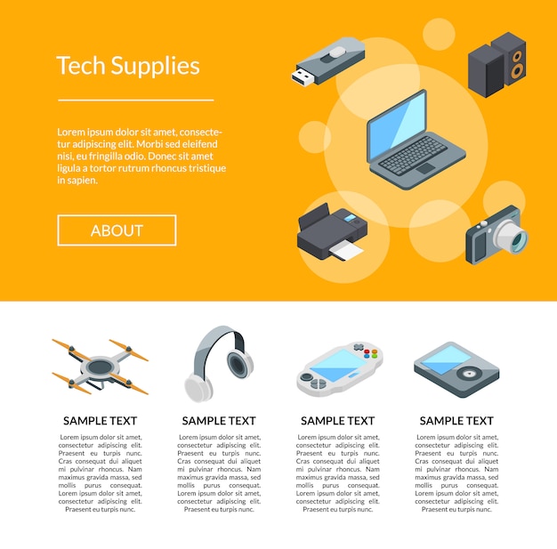  isometric gadgetspage template 