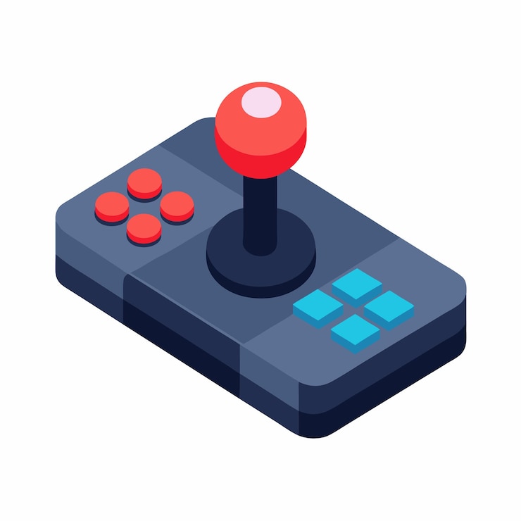 Vector isometric game pad on a isolated white background 16