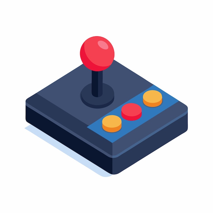 Vector isometric game pad on a isolated white background 9
