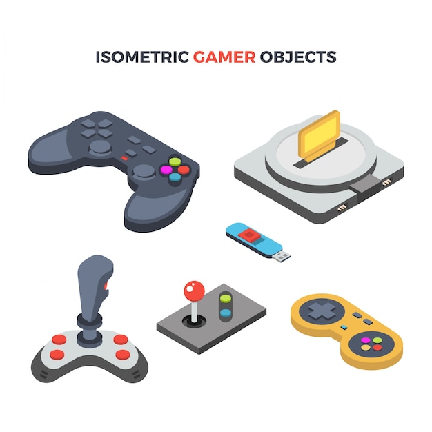 Vector isometric gamer objects