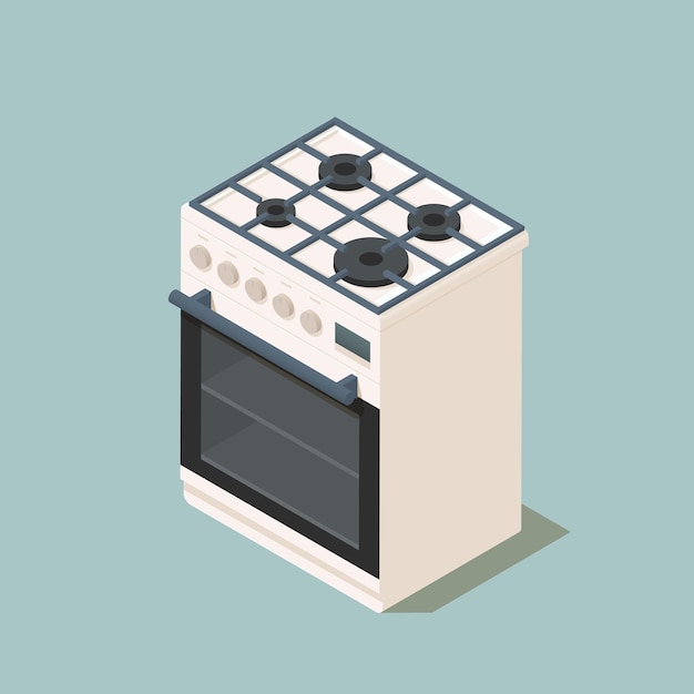 Vector isometric gas stove