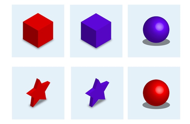 Vector isometric geometry shapes