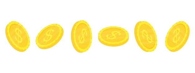 Isometric gold coins. Money symbol.