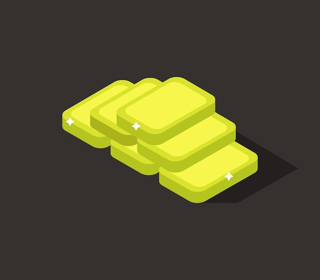 Isometric gold ingots