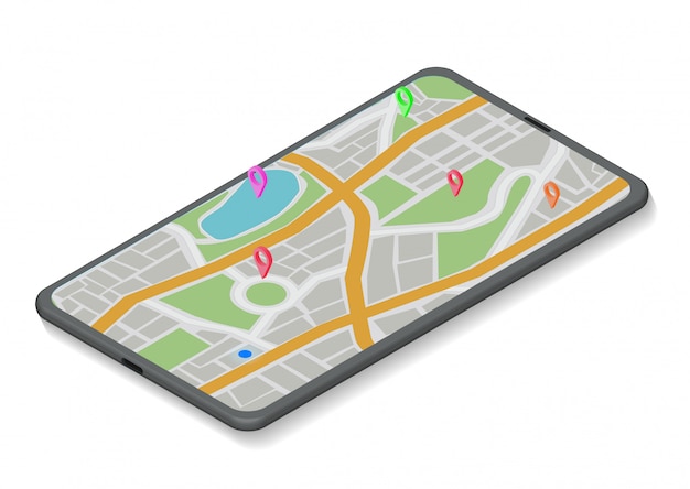 Isometric GPS Navigation Concept.