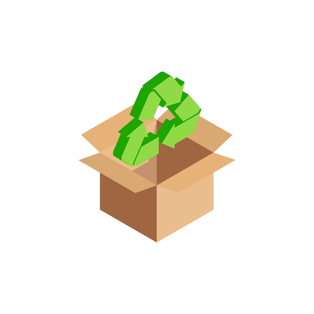 Isometric green International recycling symbol