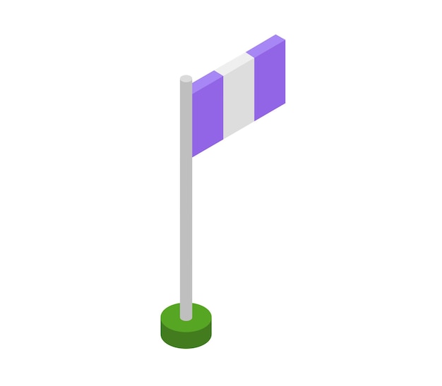 Isometric guatemala flag