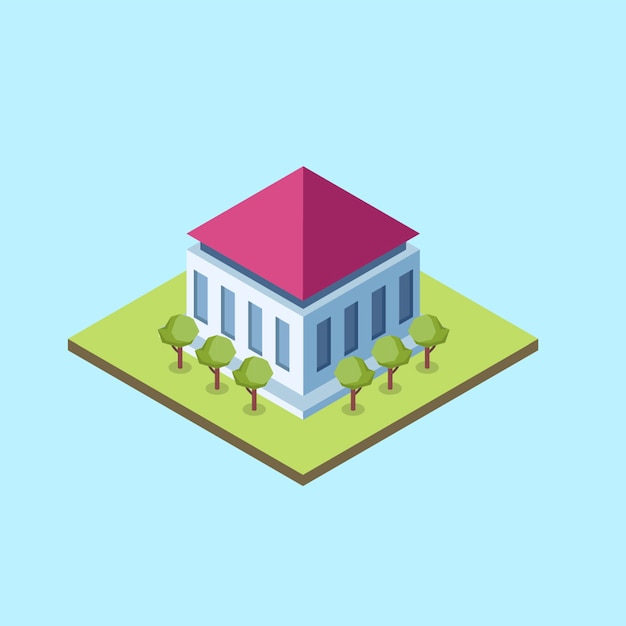 Isometric hall building