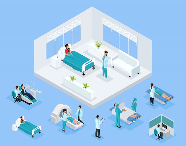 Vector isometric healthcare concept