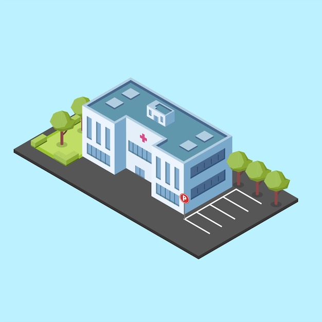 Isometric Hospital Building