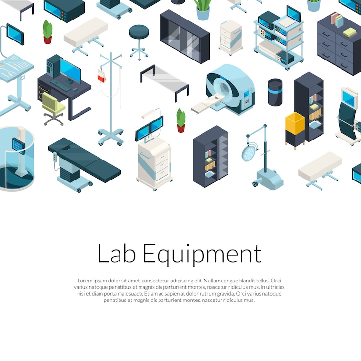 Vector  isometric hospital icons background
